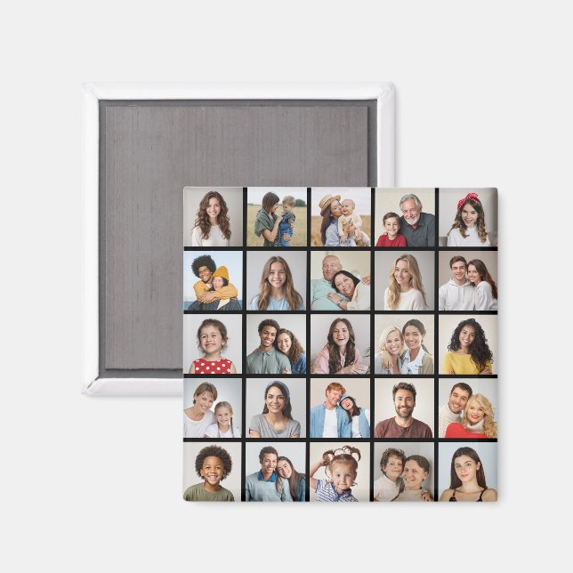 Create Your Own 25 Photo Collage Magnet (Front/Back)