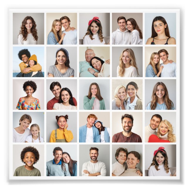 Create Your Own 25 Photo Collage Photo Enlargement Print (Front)