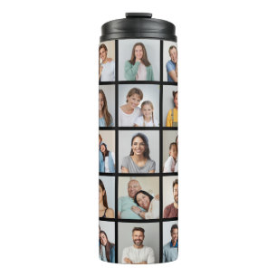 Create Your Own 25 Photo Collage Thermal Tumbler