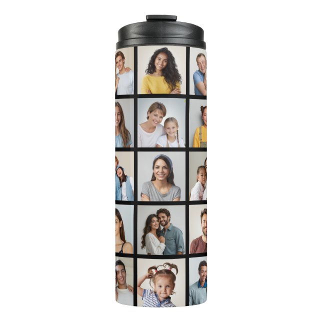 Create Your Own 25 Photo Collage Thermal Tumbler (Front)
