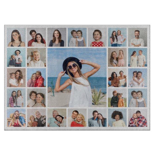 Create Your Own 27 Photo Collage Cutting Board (Front)