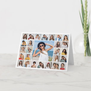 Create Your Own 27 Photo Collage Greeting Card