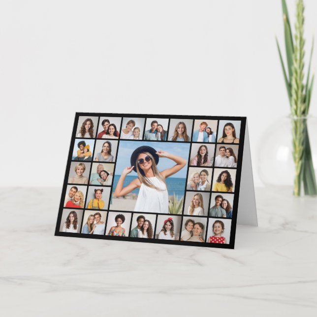 Create Your Own 27 Photo Collage Greeting Card (Front)