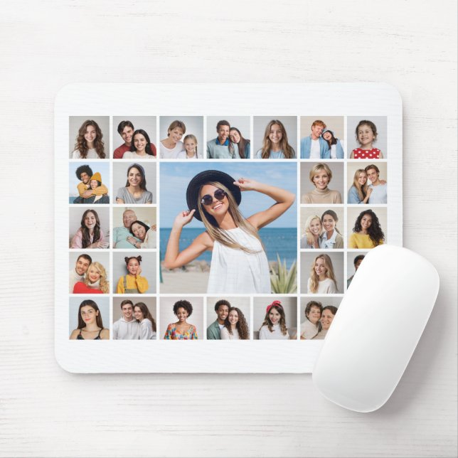 Create Your Own 27 Photo Collage Mouse Mat (With Mouse)