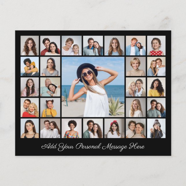 Create Your Own 27 Photo Collage Paper Sheet/Card (Front)