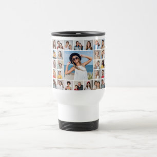 Create Your Own 27 Photo Collage Travel Mug