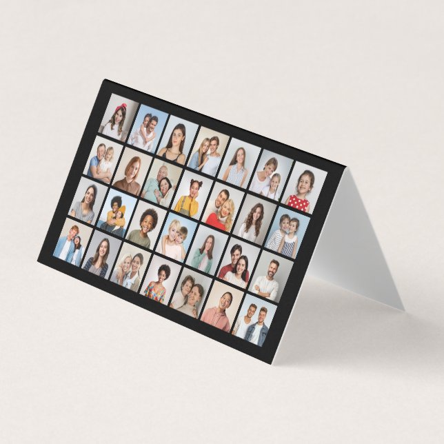 Create Your Own 28 Photo Collage Pack of 25 Business Card (Front)