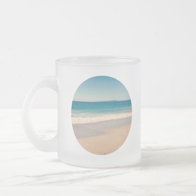 Create Your Own 2 Circle Photo Frosted Glass Coffee Mug (Left)