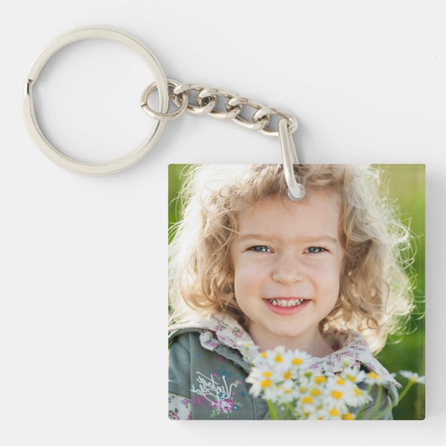 Create Your Own 2 Family Child Photo Key Ring (Front)