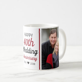 Create Your Own 2 Photo 40th Wedding Anniversary Coffee Mug