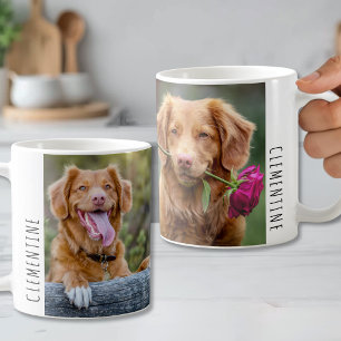 Create Your Own 2 Photo And Text Pet Coffee Mug