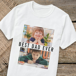 Create Your Own 2 Photo Collage Best Dad Ever  T-Shirt