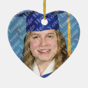 Create Your Own 2 Sided Heart Photo Keepsake Ceramic Tree Decoration