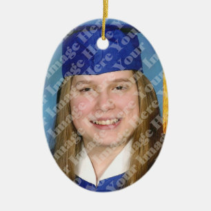 Create Your Own 2 Sided Oval Photo Keepsake Ceramic Tree Decoration