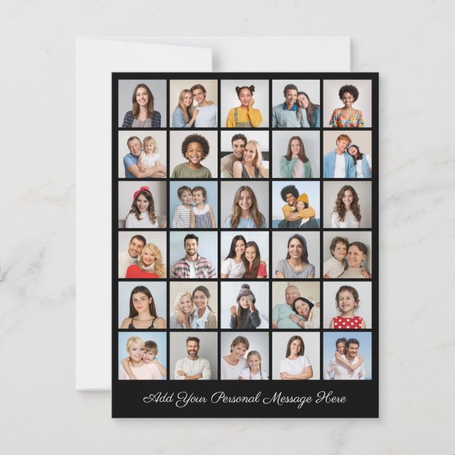 Create Your Own 30 Photo Collage Add Your Greeting Card (Front)