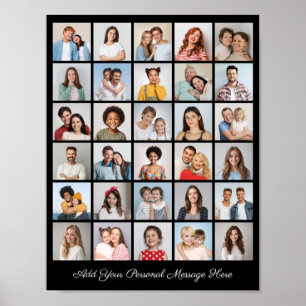 Create Your Own 30 Photo Collage Add Your Greeting Poster