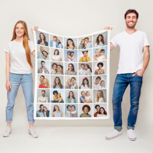 Create Your Own 30 Photo Collage Fleece Blanket