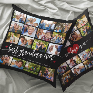 Create your own 32 photo collage best grandma ever cushion