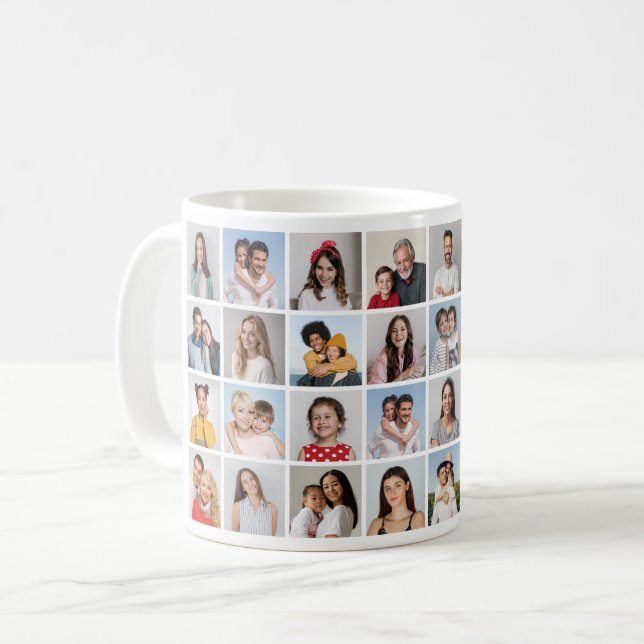 Create Your Own 32 Photo Collage Coffee Mug (Front Left)