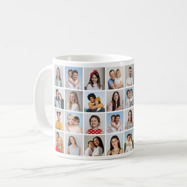 Create Your Own 32 Photo Collage Coffee Mug (Front Left)