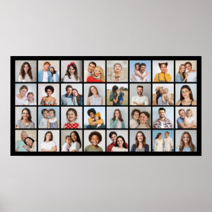 Create Your Own 32 Photo Collage Poster
