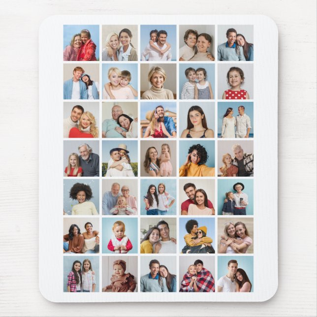 Create Your Own 35 Photo Collage Editable Colour  Mouse Mat (Front)