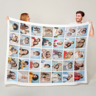 Create Your Own 35 Photo Collage Fleece Blanket