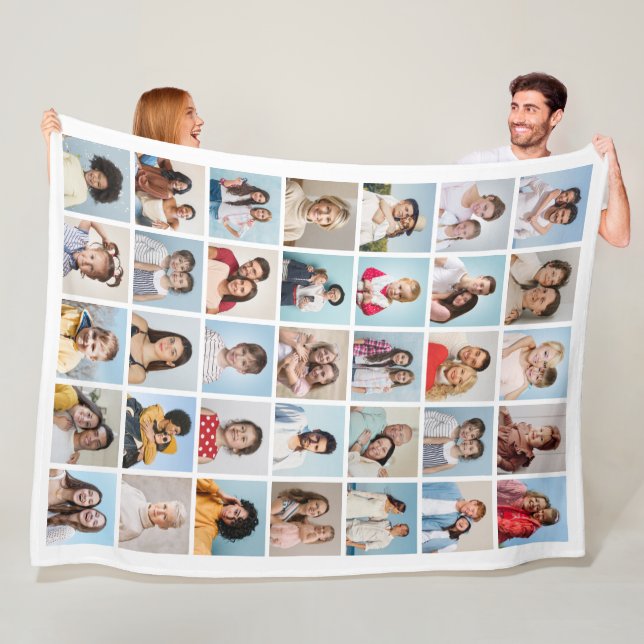 Create Your Own 35 Photo Collage Fleece Blanket (In Situ)