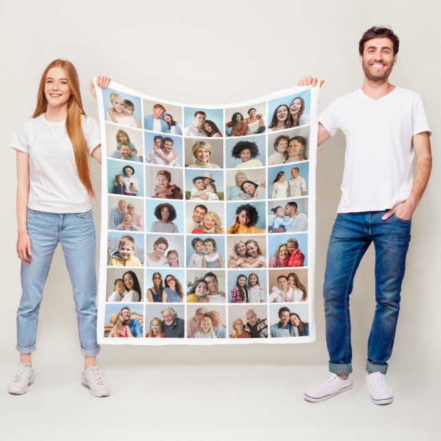 Create Your Own 35 Photo Collage Fleece Blanket (In Situ)