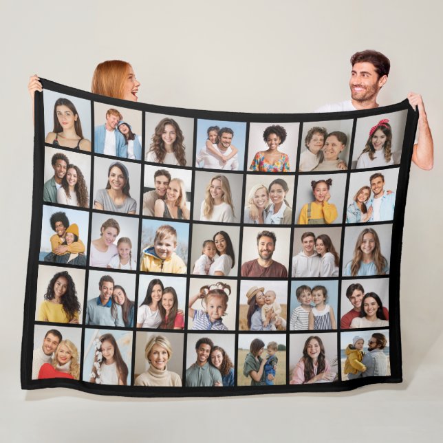 Create Your Own 35 Photo Collage Fleece Blanket (In Situ)
