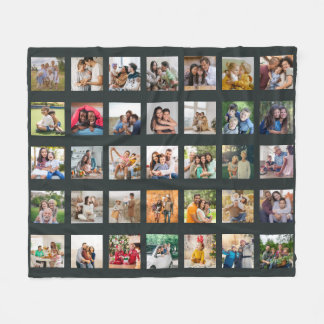 Create Your Own 35 Photo Collage Fleece Blanket