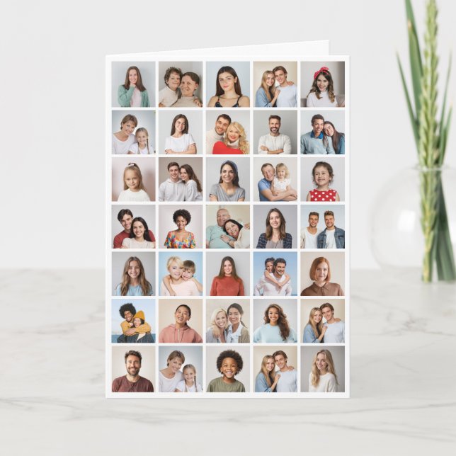 Create Your Own 35 Photo Collage Folded Card (Front)