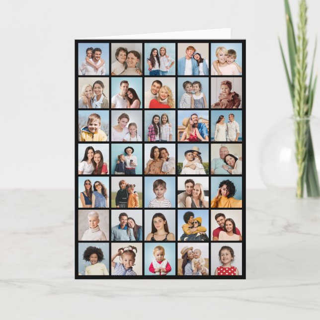 Create Your Own 35 Photo Collage Folded Card (Front)