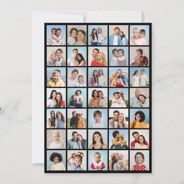 Create Your Own 35 Photo Collage Greeting Card (Front)