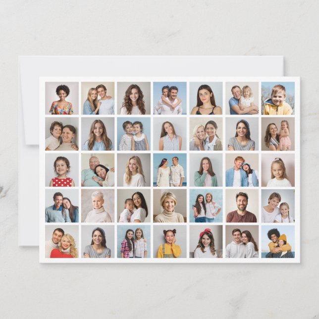 Create Your Own 35 Photo Collage Greeting Card (Front)