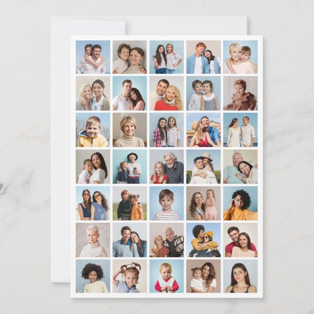 Create Your Own 35 Photo Collage Greeting Card (Front)