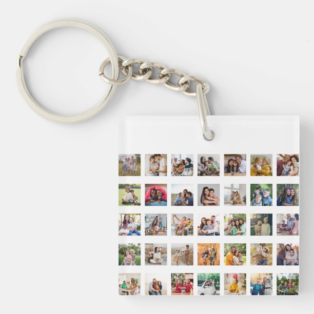 Create Your Own 35 Photo Collage Key Ring (Front)