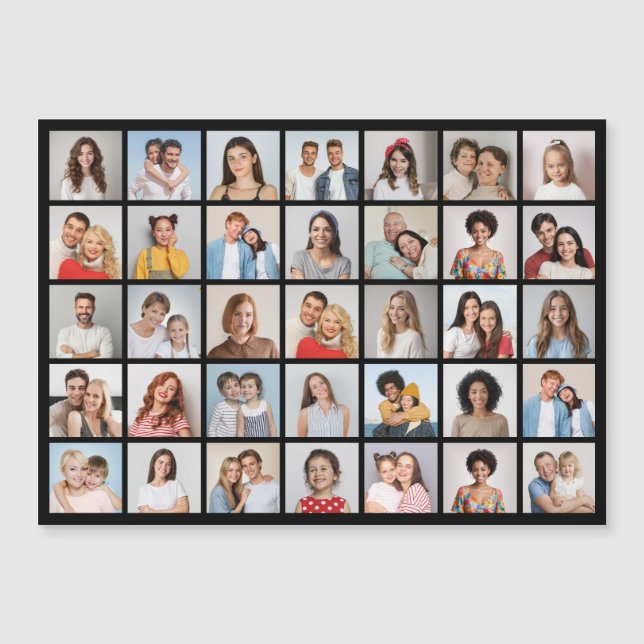 Create Your Own 35 Photo Collage Magnetic Card (Front)