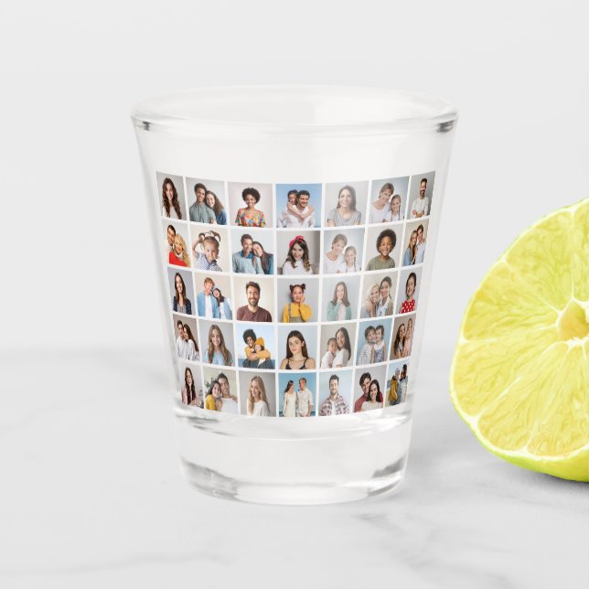 Create Your Own 35 Photo Collage Shot Glass (Front)