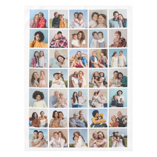 Create Your Own 35 Photo Collage Tablecloth (Front)
