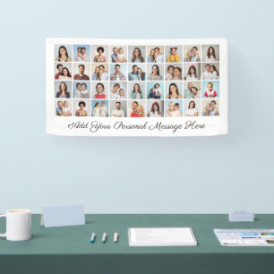 Create Your Own 36 Photo Collage Editable Colour Banner