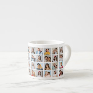 Create Your Own 36 Photo Collage Espresso Cup