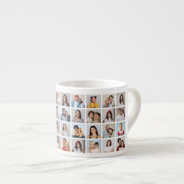 Create Your Own 36 Photo Collage Espresso Cup (Front Right)