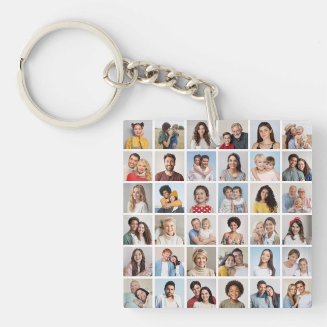 Create Your Own 36 Photo Collage Key Ring (Front)