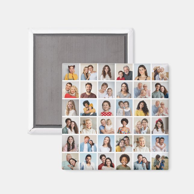 Create Your Own 36 Photo Collage Magnet (Front/Back)