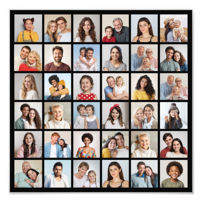 Create Your Own 36 Photo Collage Photo Enlargement Print (Front)