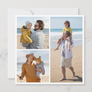 Create Your Own 3 Photo Collage Flat Greeting Card