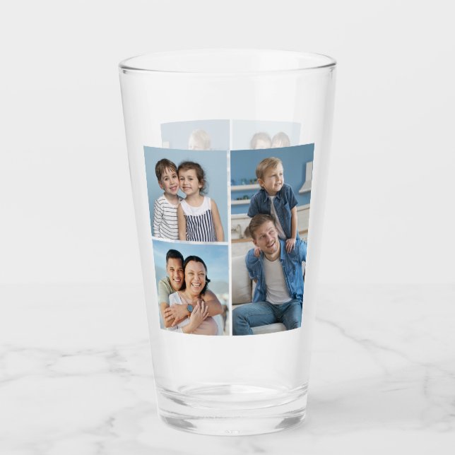 Create Your Own 3 Photo Collage Glass (Front)