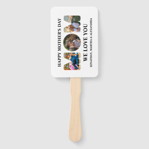 Create your own 3 photo collage Happy Mothers day Hand Fan