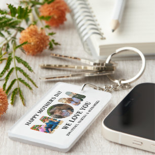 Create your own 3 photo collage Happy Mothers day Key Ring